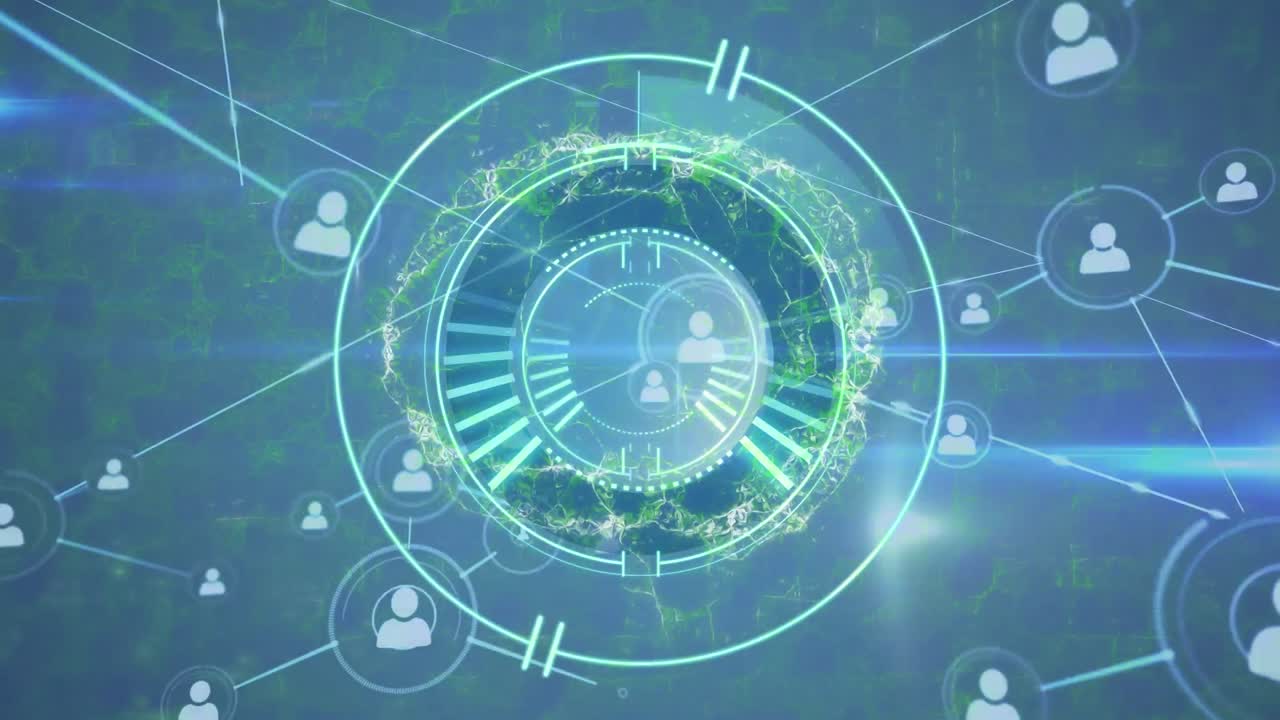 연결 네트워크를 통해 범위 스캐닝의 애니메이션