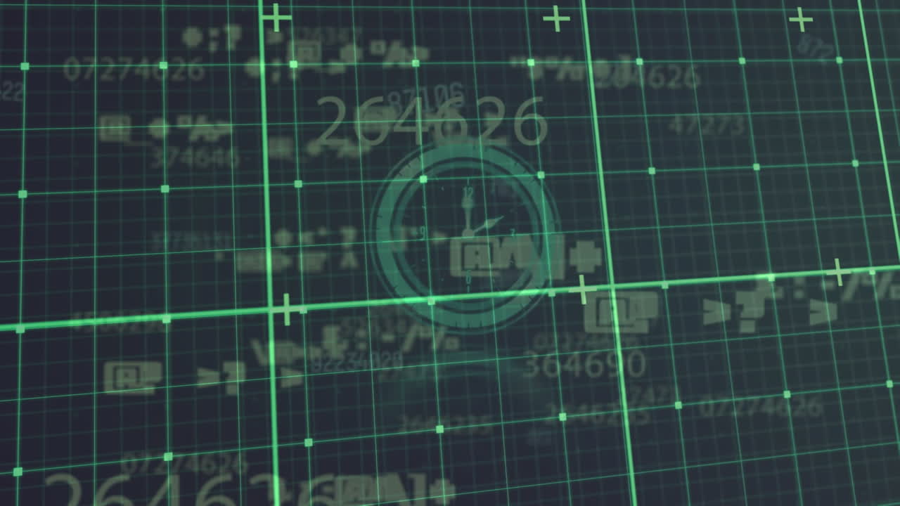 animación del procesamiento de datos durante el reloj