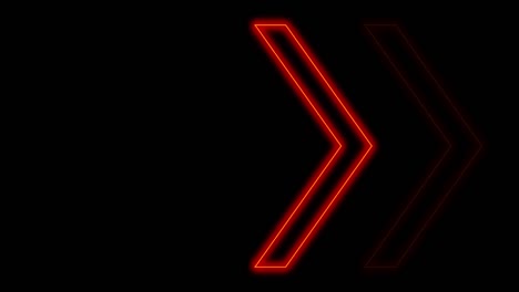 4k neon red light arrow direction on black blackgroud