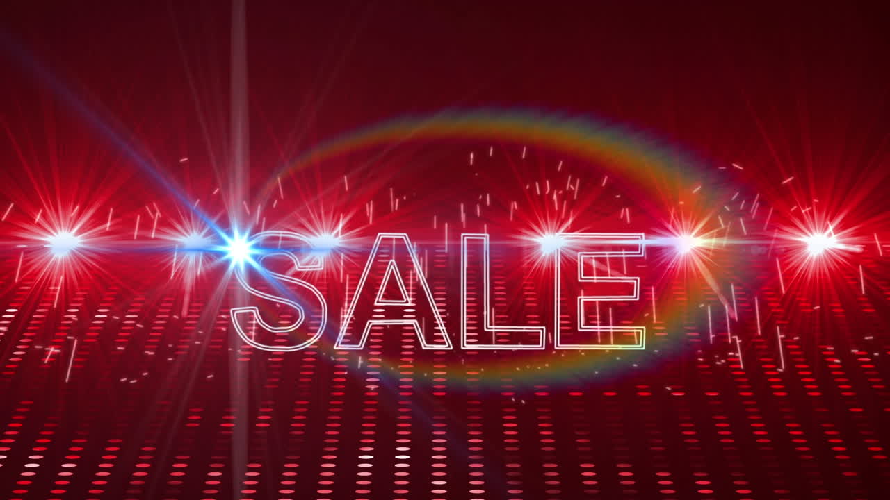 ⁇ 은 불빛 위의 판매 텍스트의 애니메이션