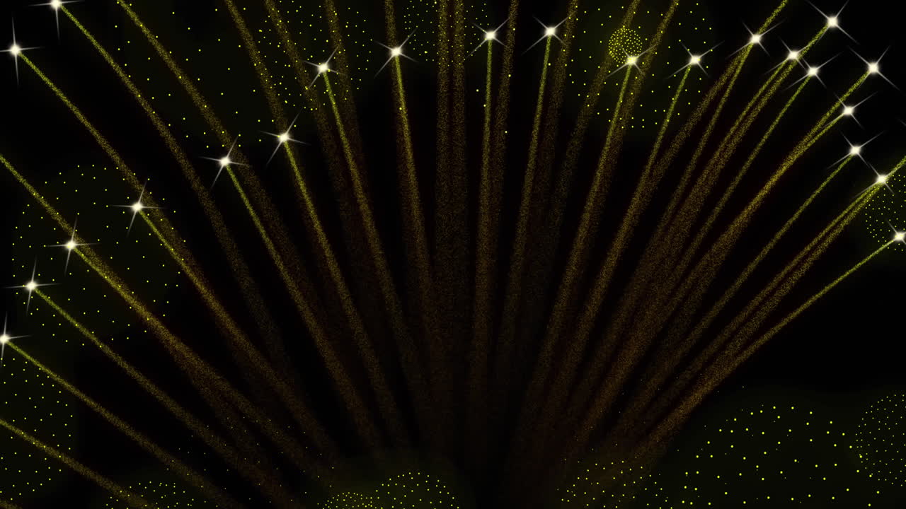 검은 바탕에 불꽃놀이의 애니메이션