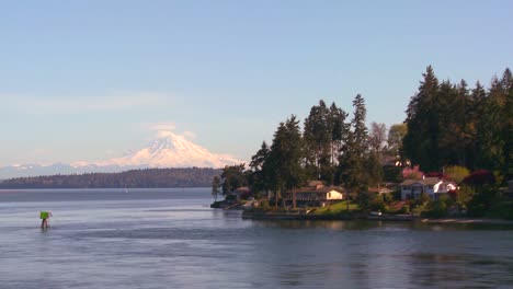 shot of bainbridge island washington from the seattle ferry boat 1