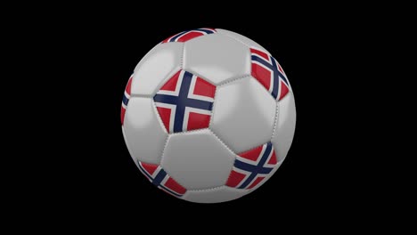 soccer ball with flag norway, loop alpha