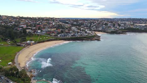 view of bronte beach near tamarama beach in eastern suburb of sydney in new south wales, australia