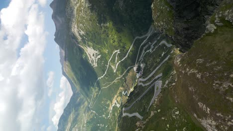 aerial cinematic view of grimsel pass in the alps in switzerland