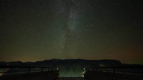 stegastein mountain viewpoint in norway at night