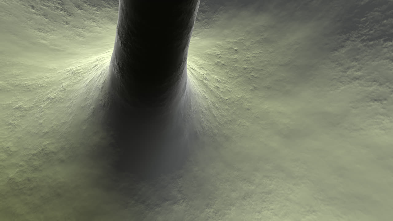 Swirling 3D Tornado vortex creates violent sandstorm on alien landscape