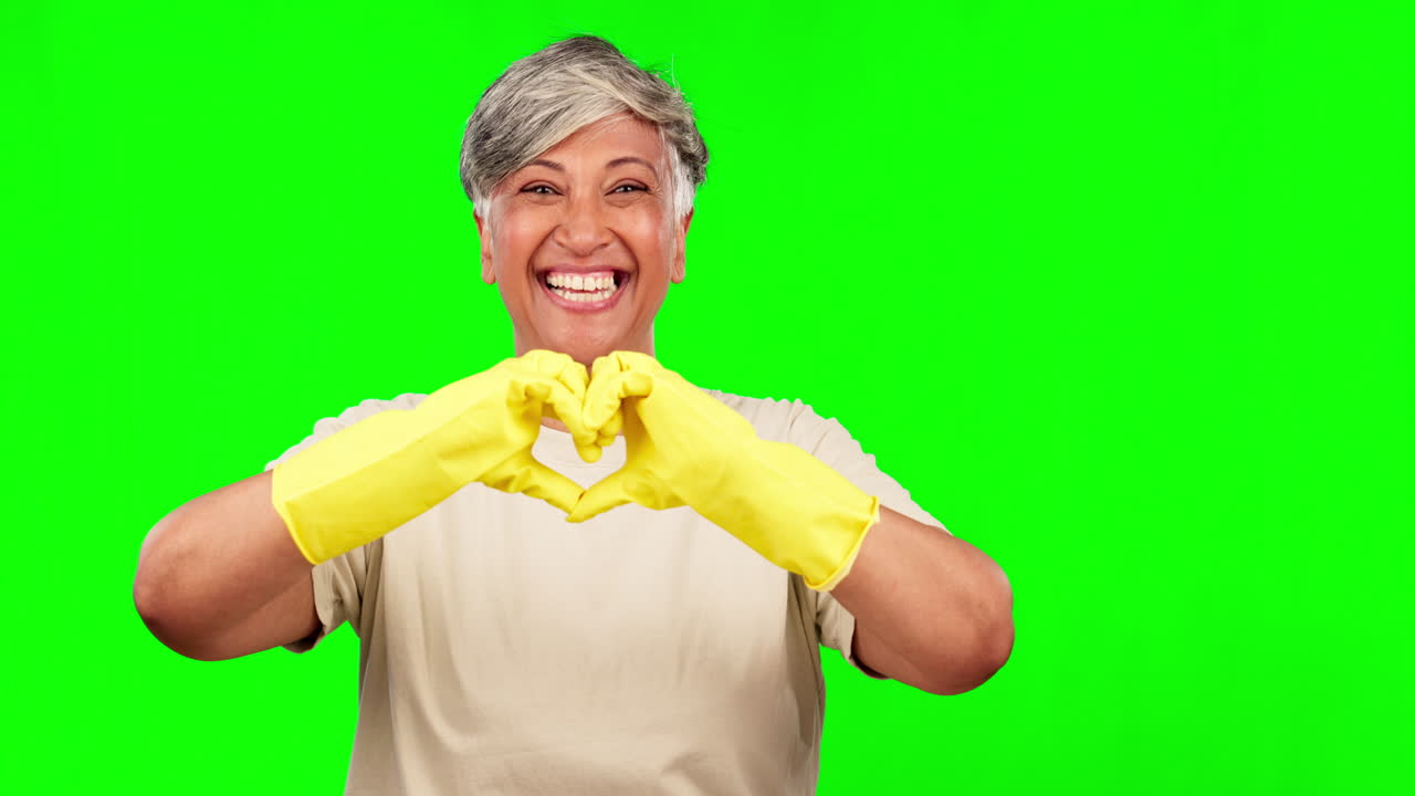 심장 손, 녹색 스크린