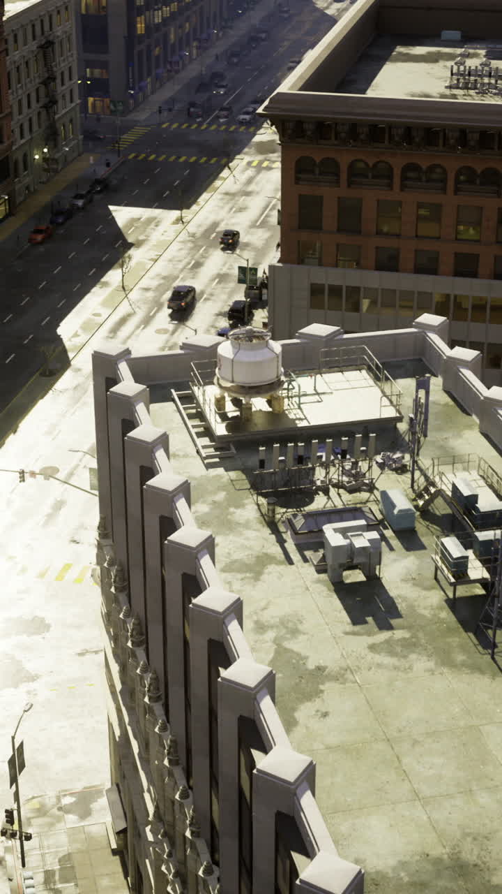 City skyline captures the suns rays reflecting off buildings in the afternoon