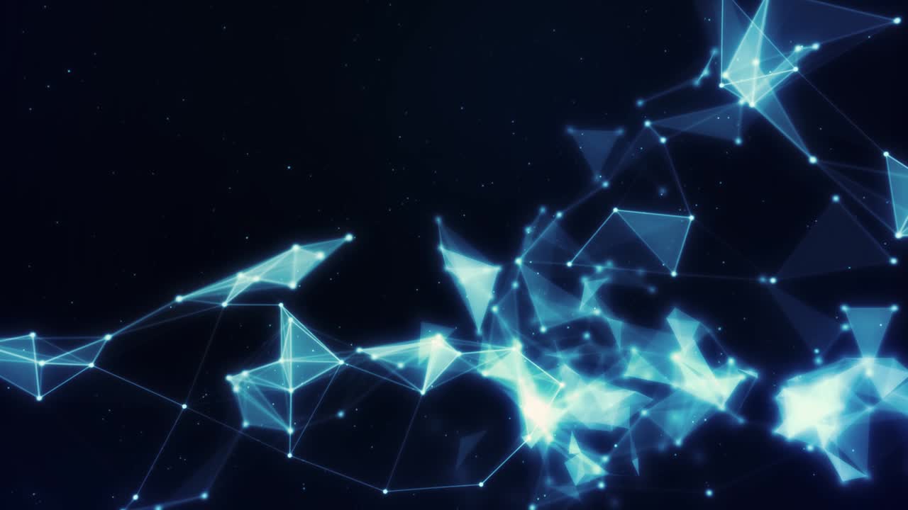 abstract blue triangle background side view alfa future footage