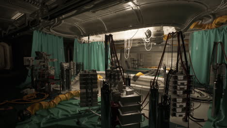 interior futurista de un laboratorio médico