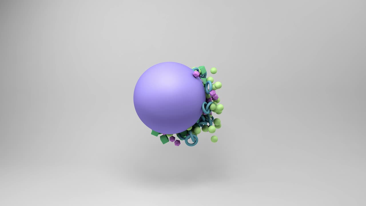 abstracto geométrico animación de renderizado 3d, fondo geométriko. colores violeta y verde.