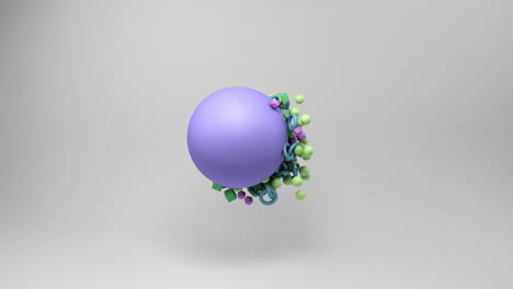 abstracto geométrico animación de renderizado 3d, fondo geométriko. colores violeta y verde.