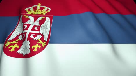 waving realistic serbia flag on background, loop animation