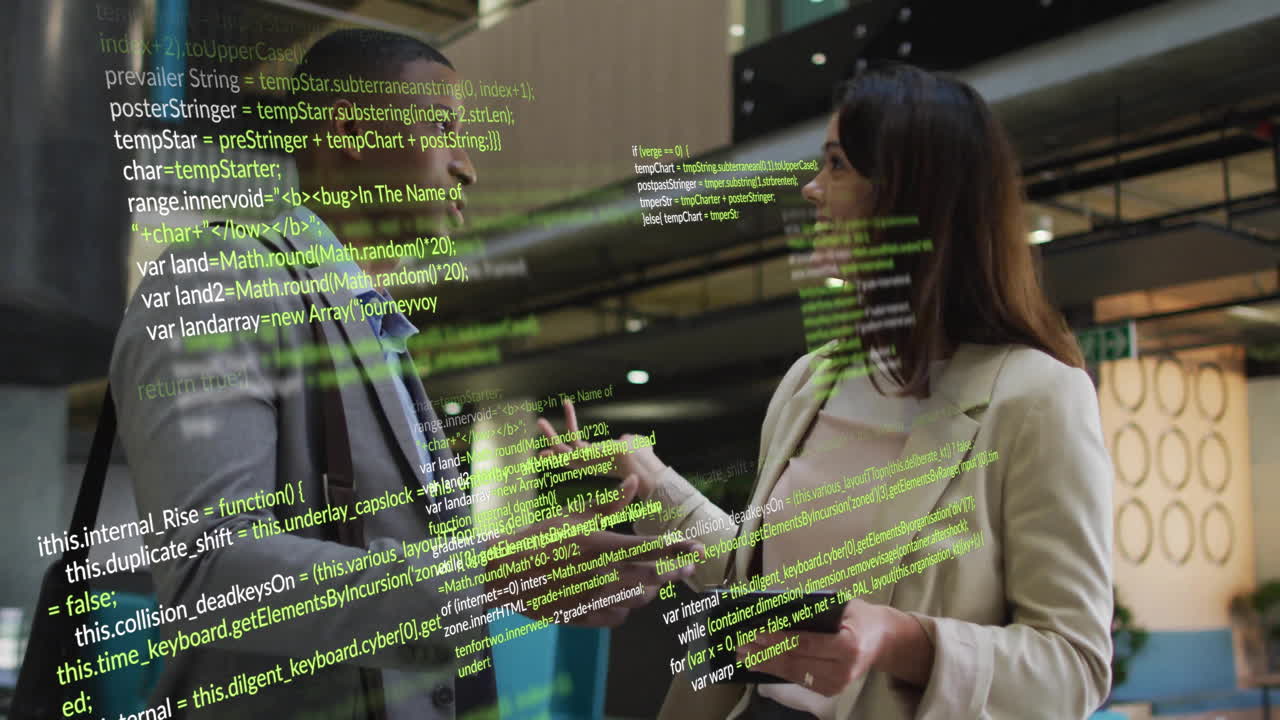 animação do processamento de dados financeiros sobre diversos empresários no escritório