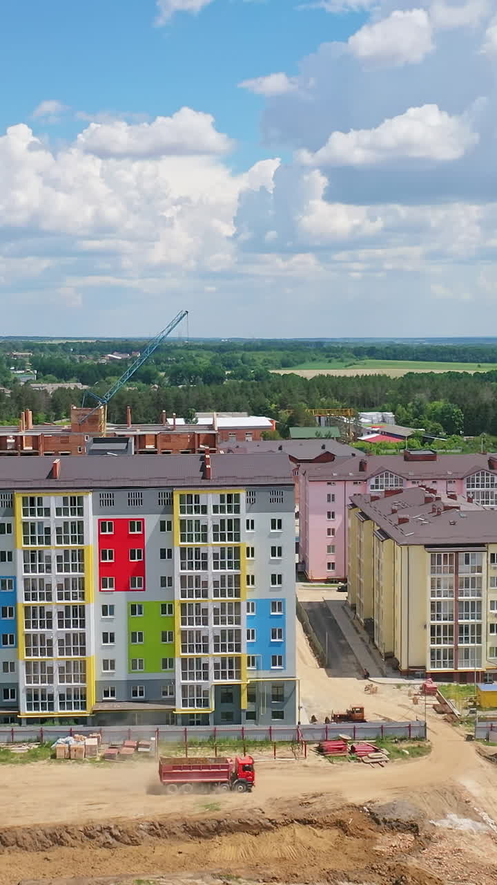 Flying over the construction site