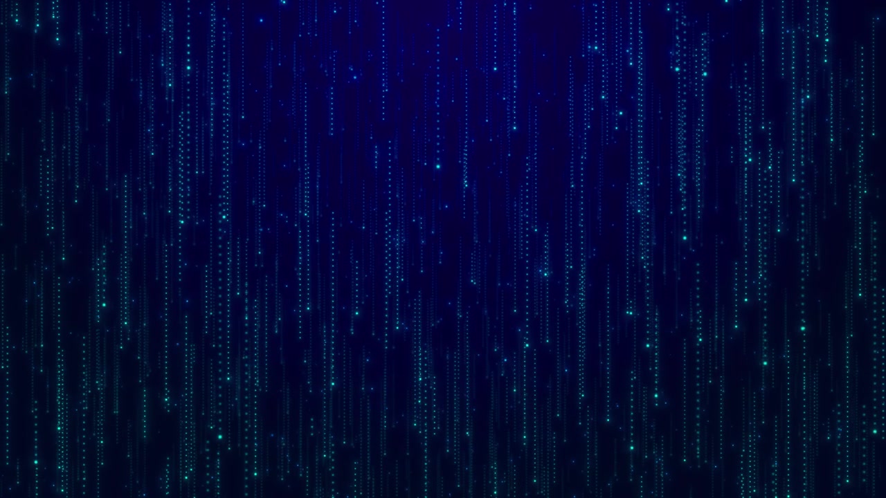Blue falling matrix digital rain matrix style cyrillic alphabet code rain effect animation