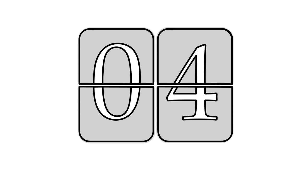 los dígitos de 1 a 10 están contando hacia atrás. los números están volteados. ilustración de video.