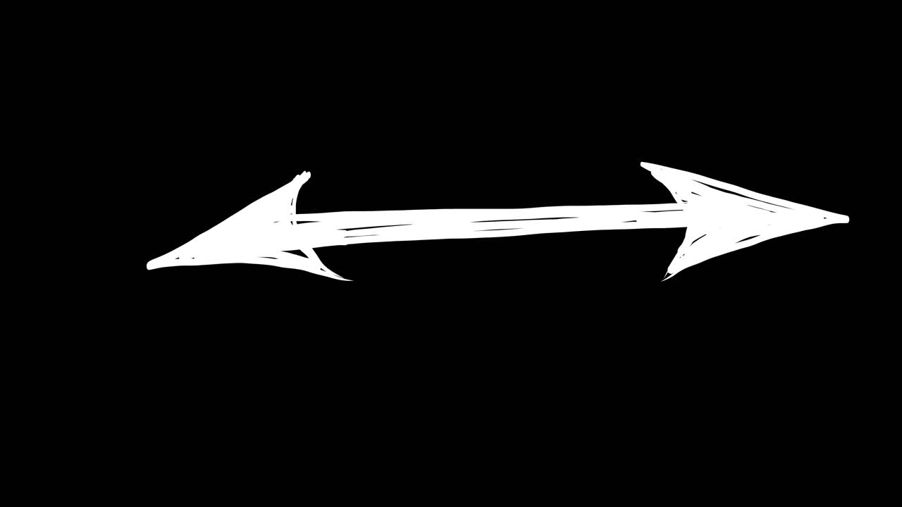 Animated Hand-Drawn Double-Headed Arrow on Black Background