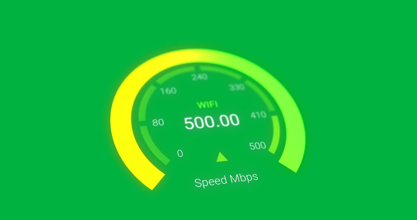 Animation of car speedometer on transparent background