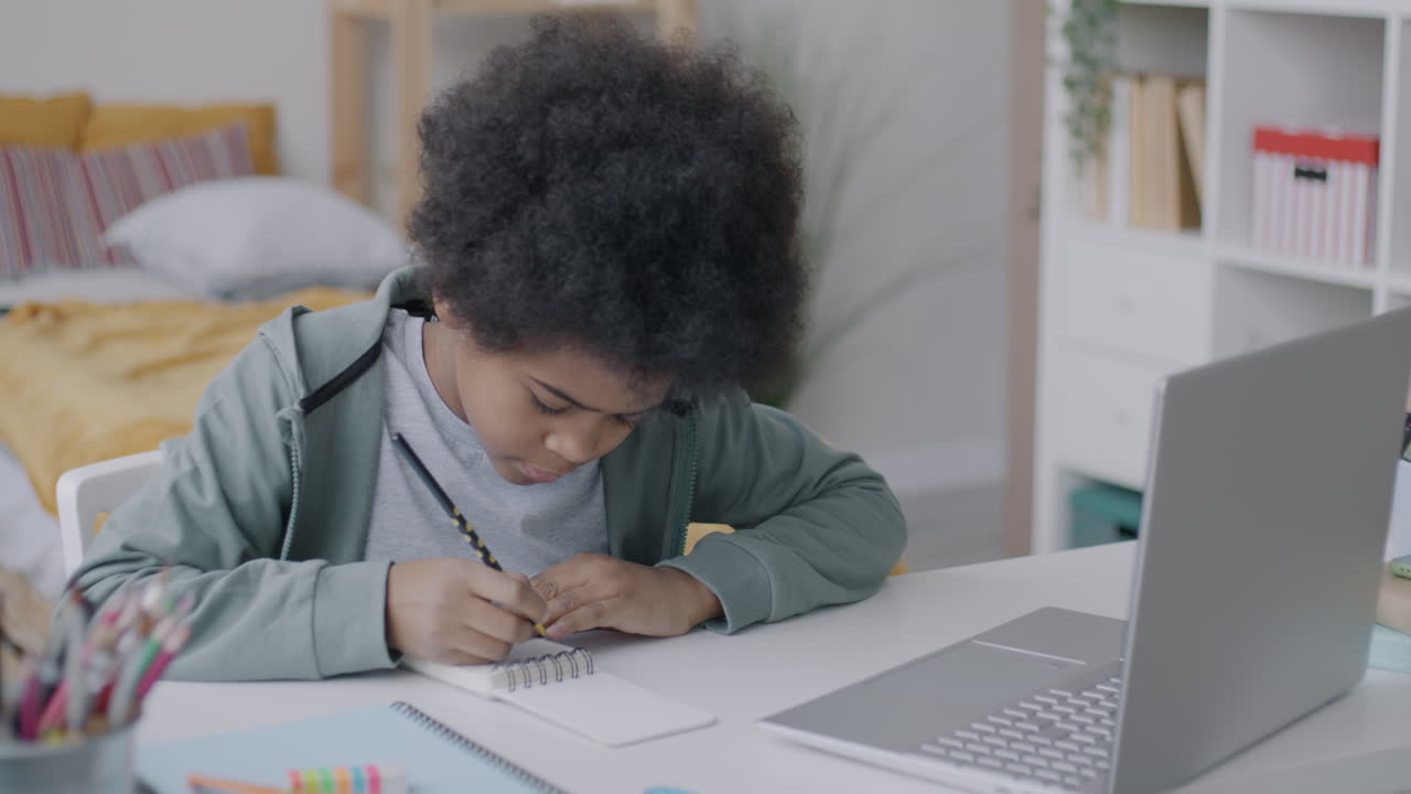 Child Doing Homework at Home