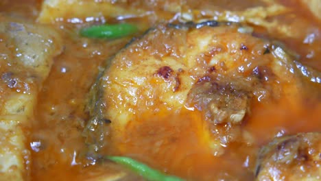 closeup of fish curry