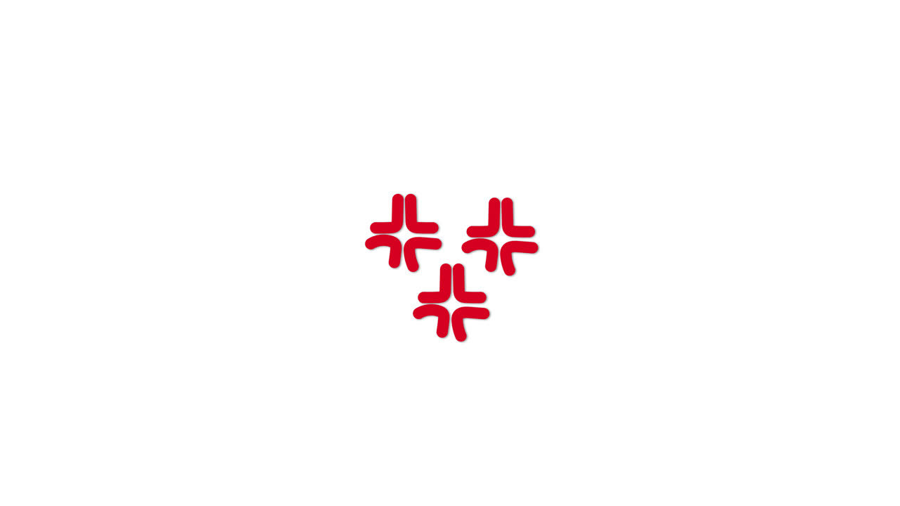 Red Abstract Symbols Forming a Diamond Shape Animation