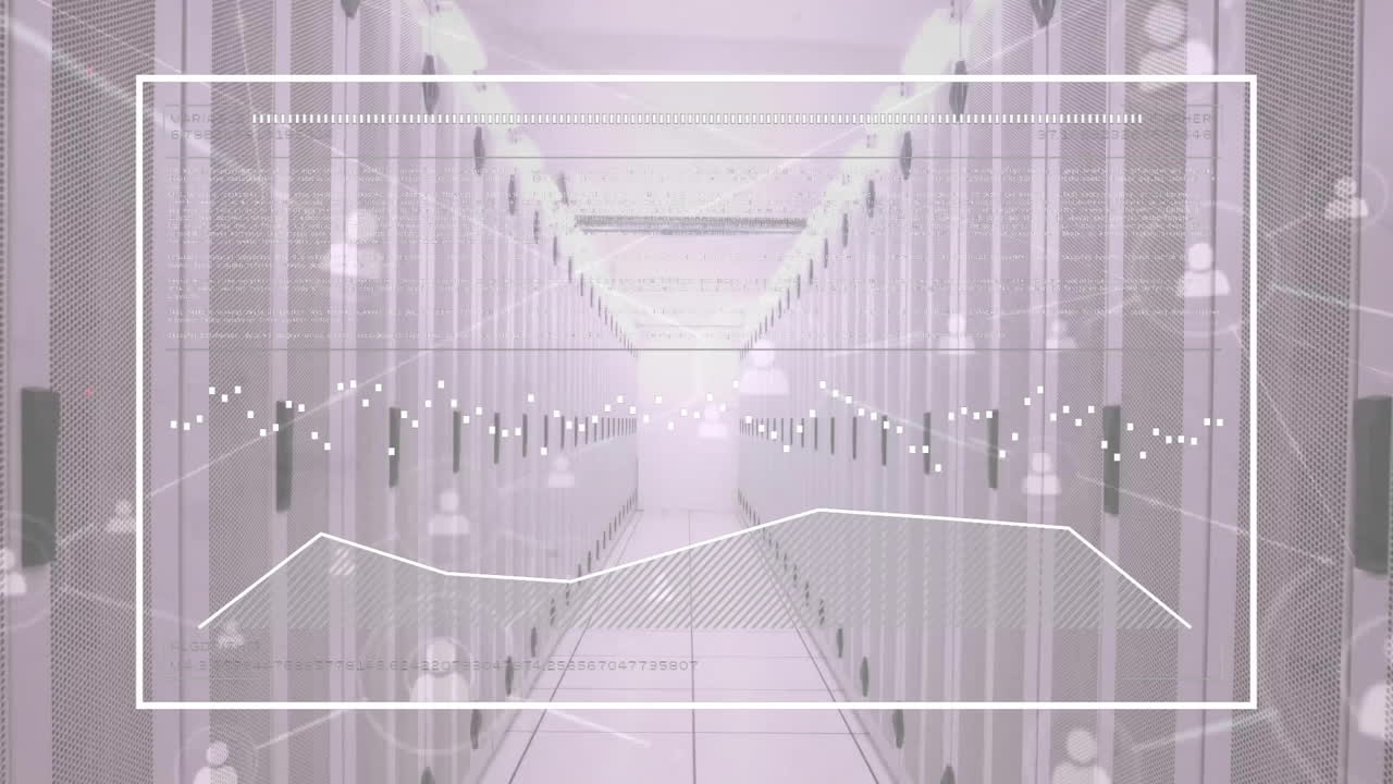 Animation af digital databehandling over computerservere