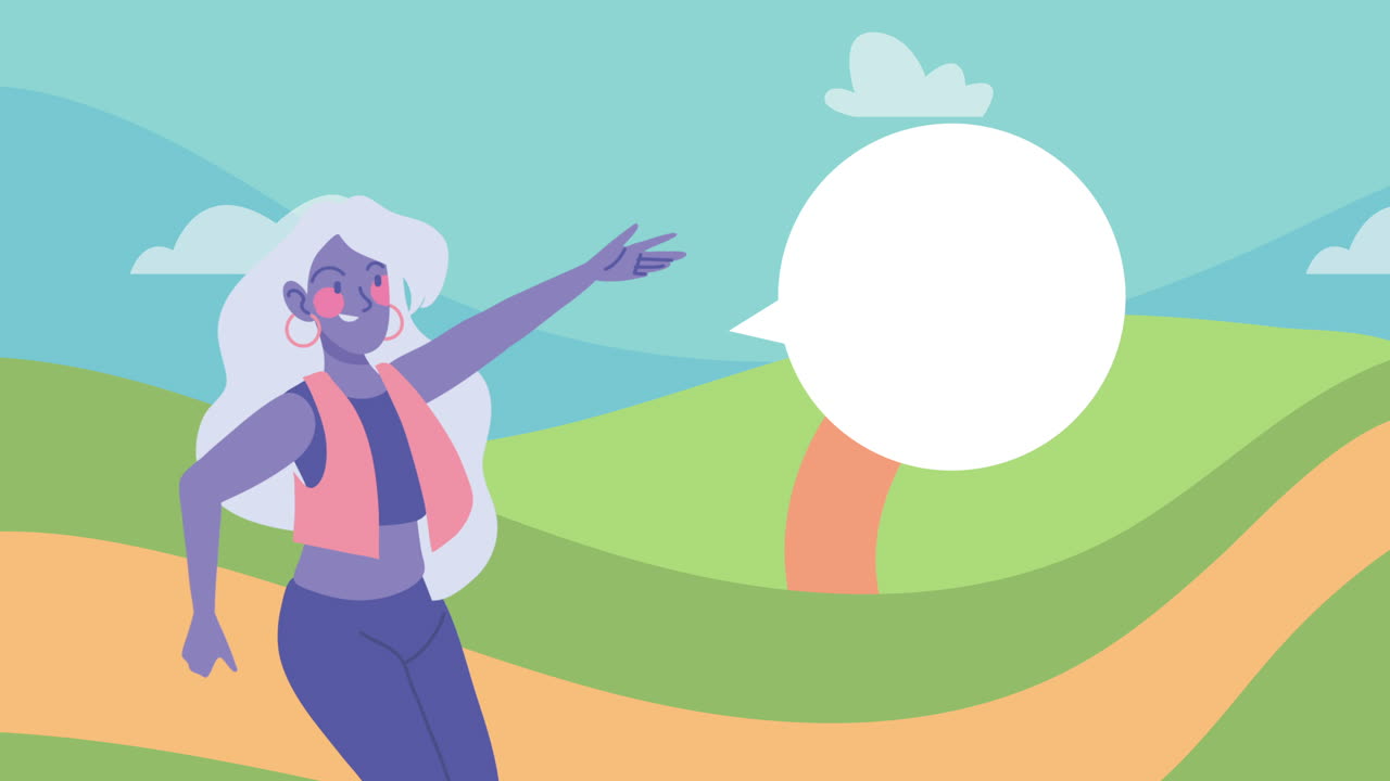 mujer en la naturaleza ilustración