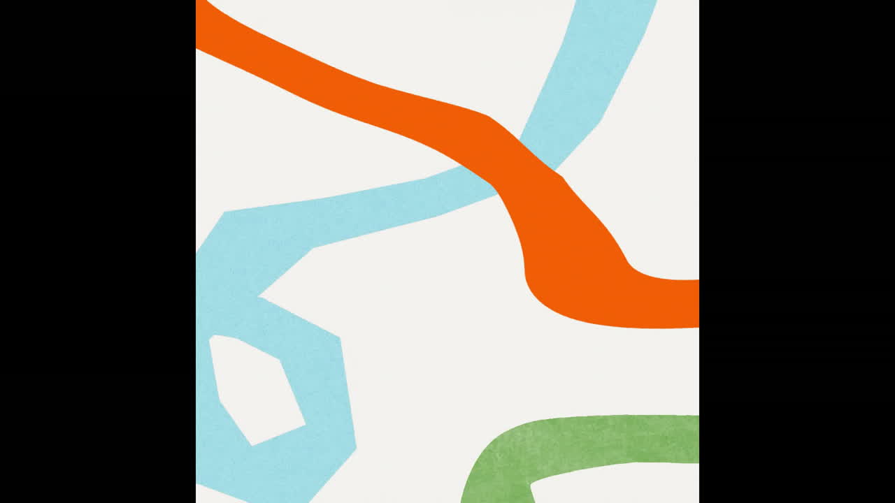 animación de formas coloridas sobre un fondo blanco