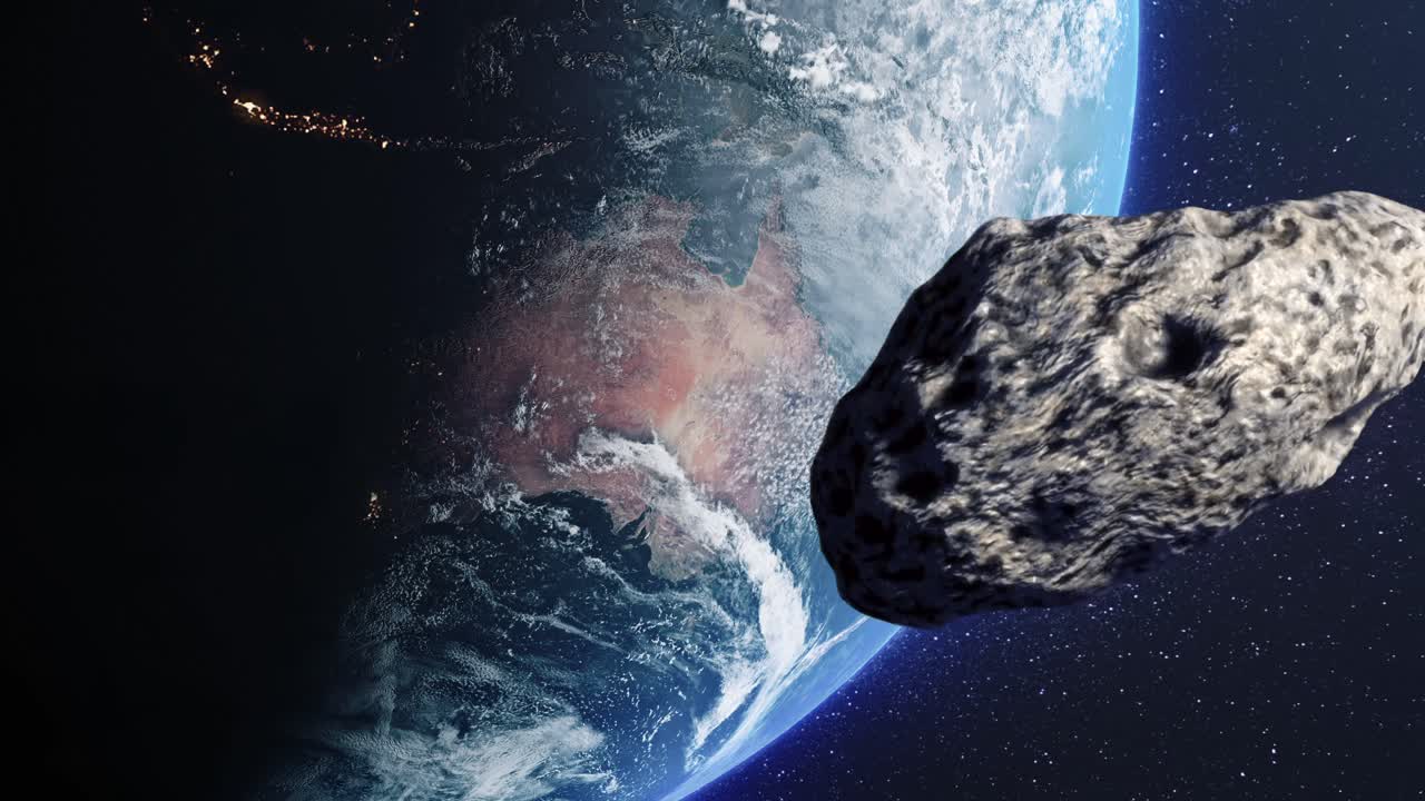 la tierra está a punto de ser golpeada por un asteroide.