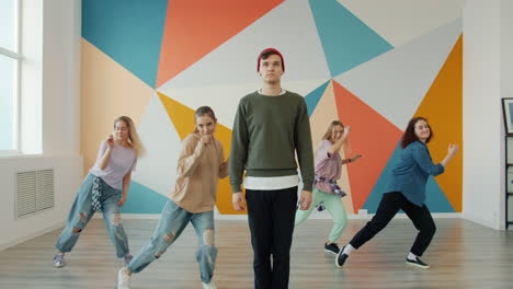 teenagers dancing in a studio