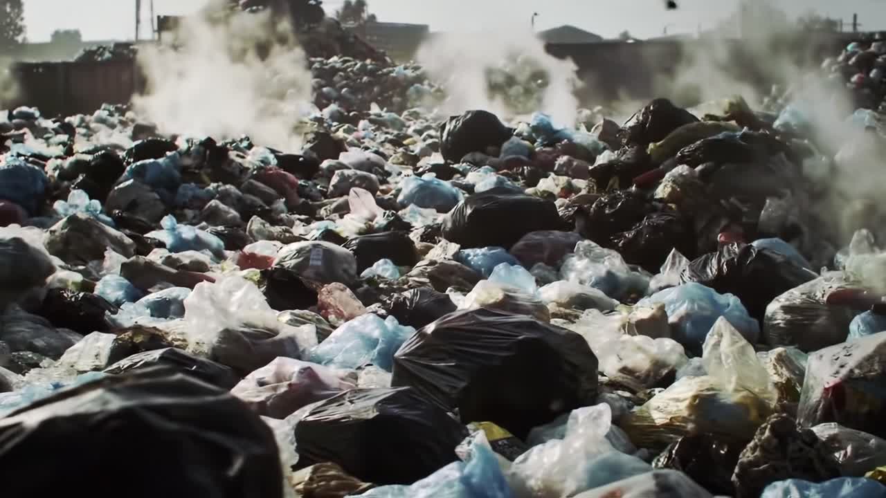 A Disturbing Glimpse of Waste: The Overwhelming Mountains of Garbage Piling Up, Emitting Smoke and Highlighting the Environmental Crisis of Pollution