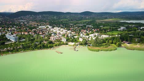 lake balaton in hungary, zamárdi with in summer.