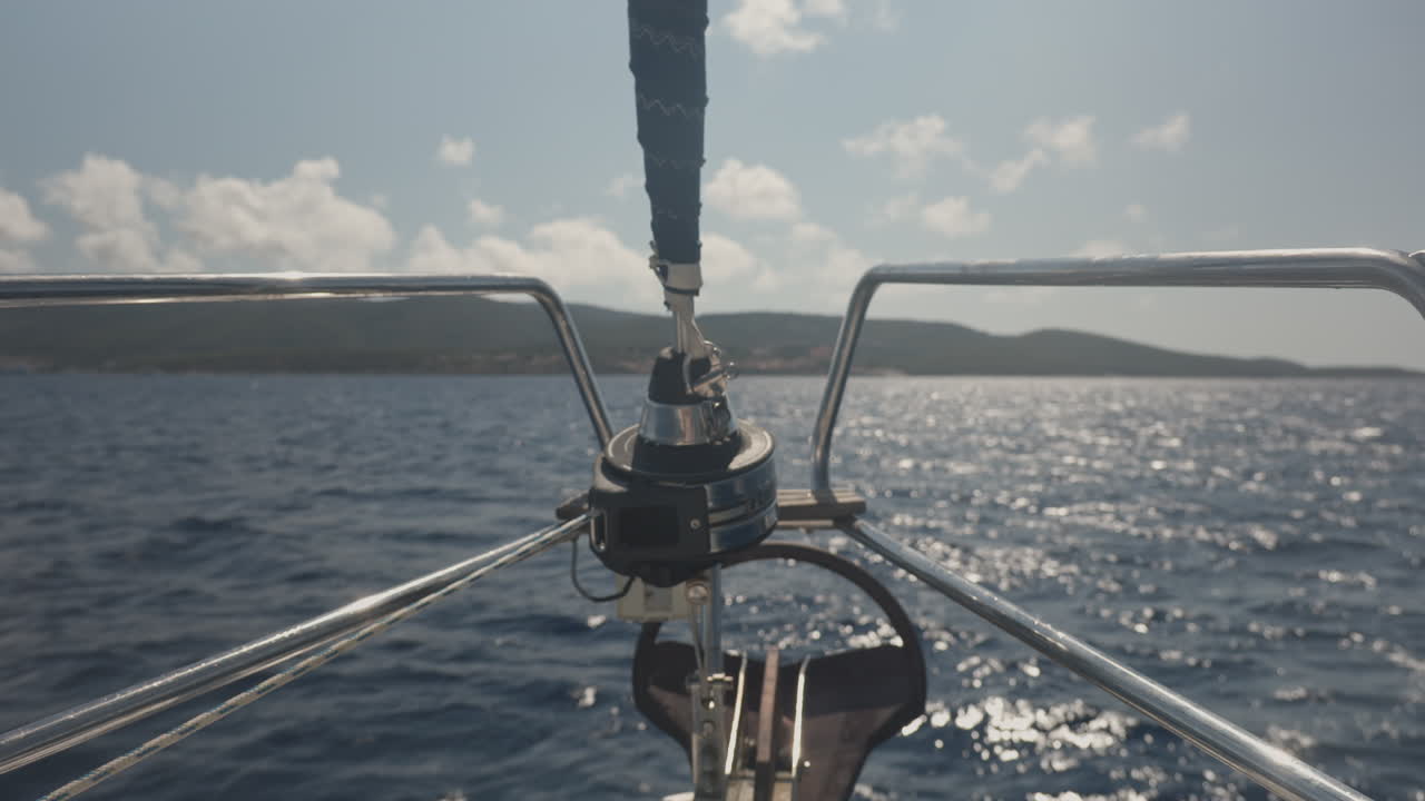 view from a yacht in a harbour in lefkada, greece