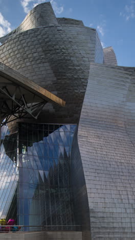 barcelona - spain - june 12 2024 : view of the guggenheim museum in bilbao, spain in vertical