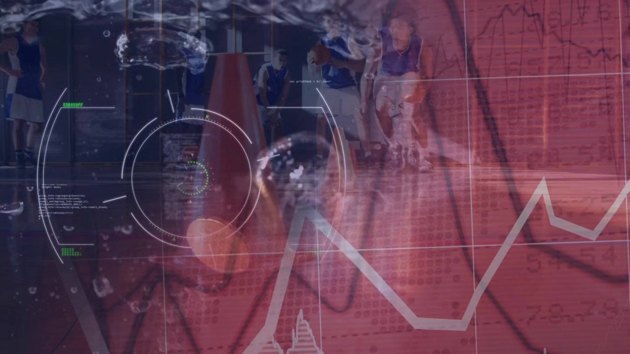 Animation of scope scanning and data processing over diverse basketball players