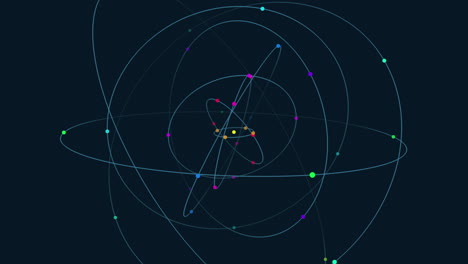 colorful dots forming spiral planetary system illustration