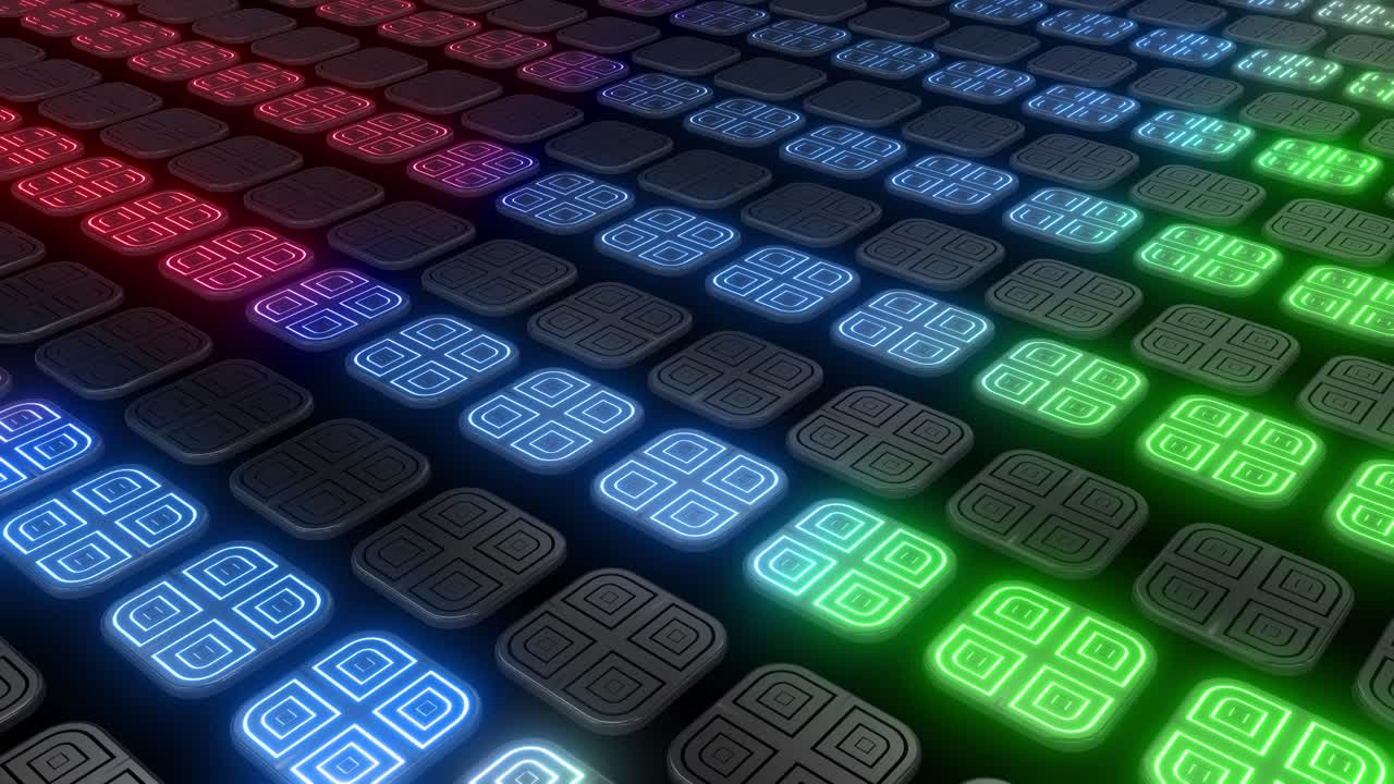 Abstract Neon Square Pattern