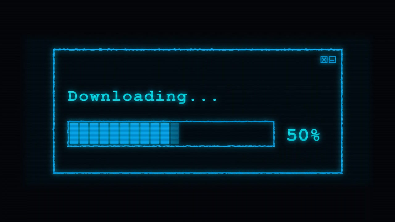 Digital Progress Bar Loading on Dark Background