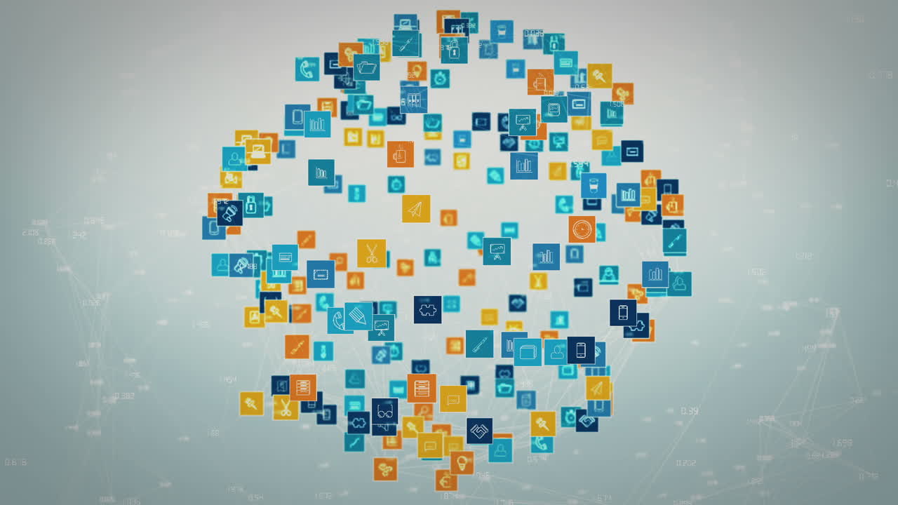 un globo comercial con iconos