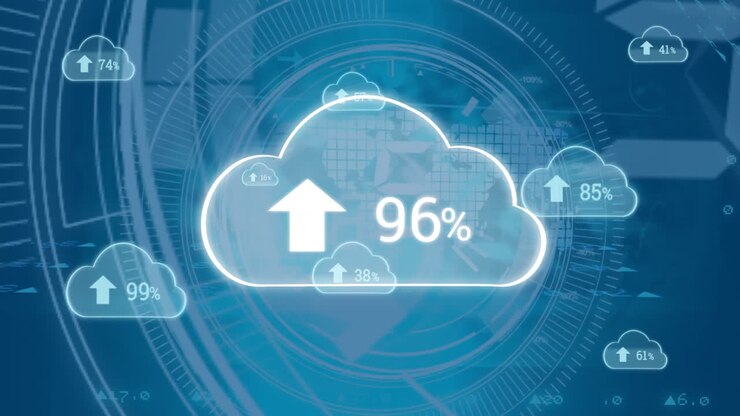 Upload progress clouds and numbers