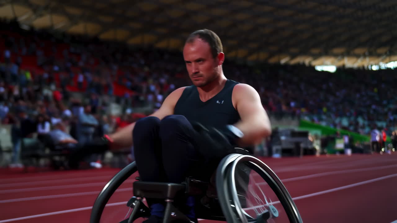 Wheelchair Racing Athlete in Action
