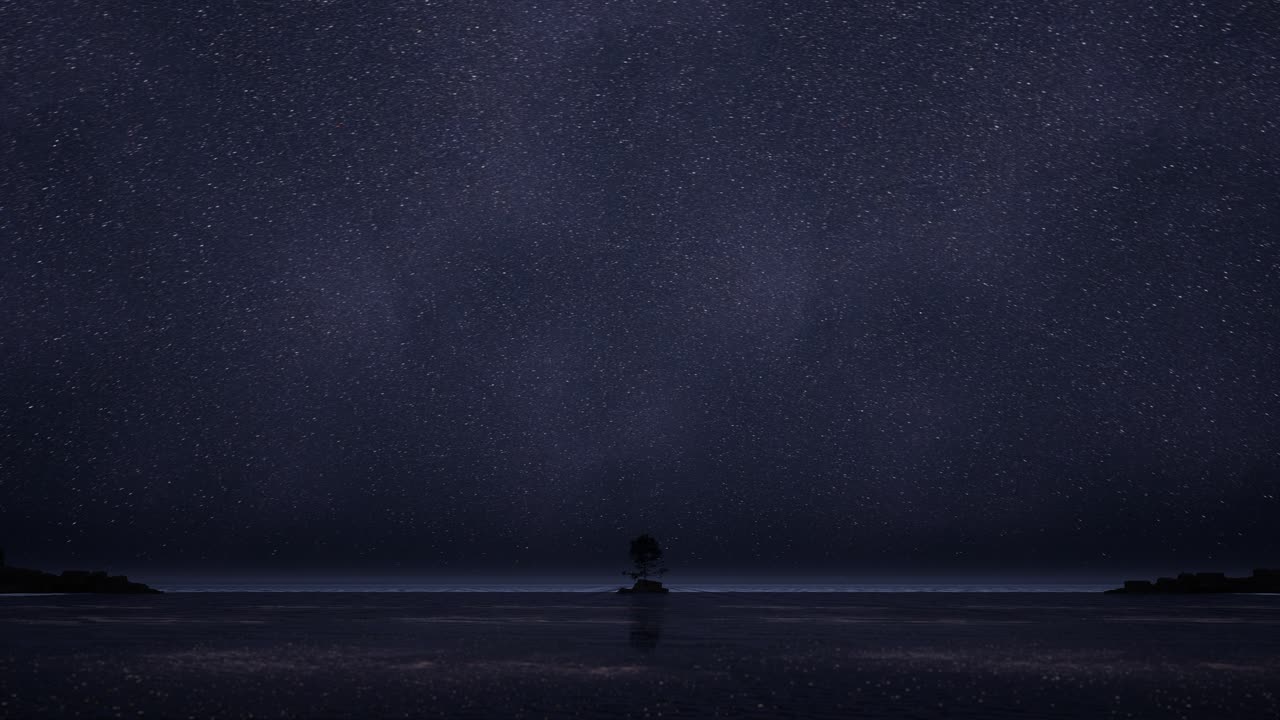 밤에는 바다 위의 놀라운 별빛 하늘