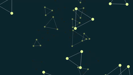 Connected-dots-in-circular-network-on-dark-background