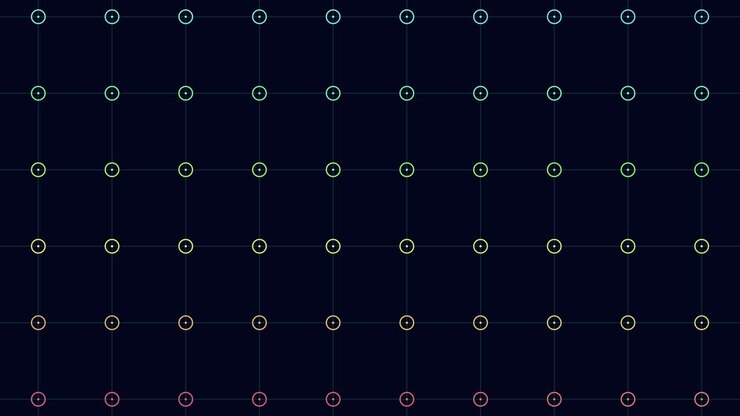 Rings and dots pattern with neon color 1