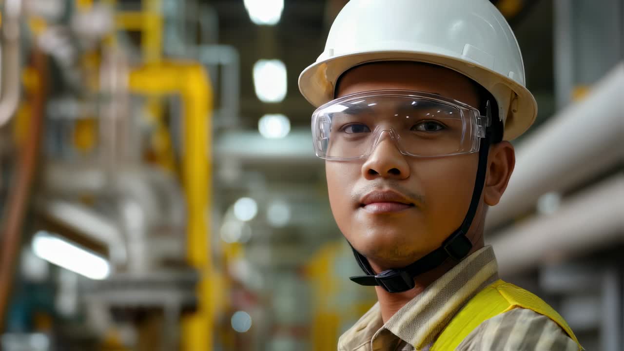 Portrait of a focused industrial worker