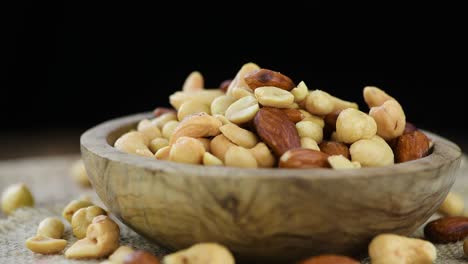 freshly roasted nuts on a rotating plate (seamless loopable)