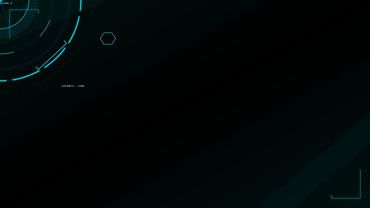 Futuristic Digital HUD Interface with Rotating Circular Elements