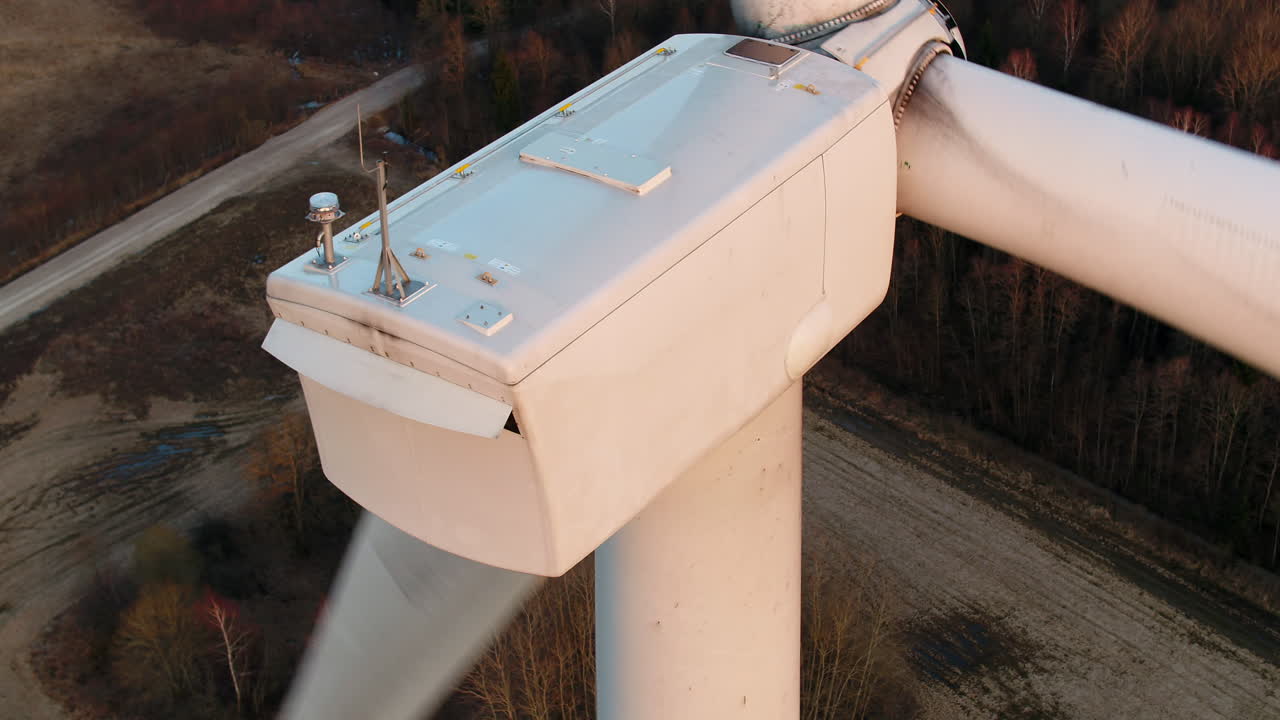 Electric wind turbine spining. Generates electricity from wind